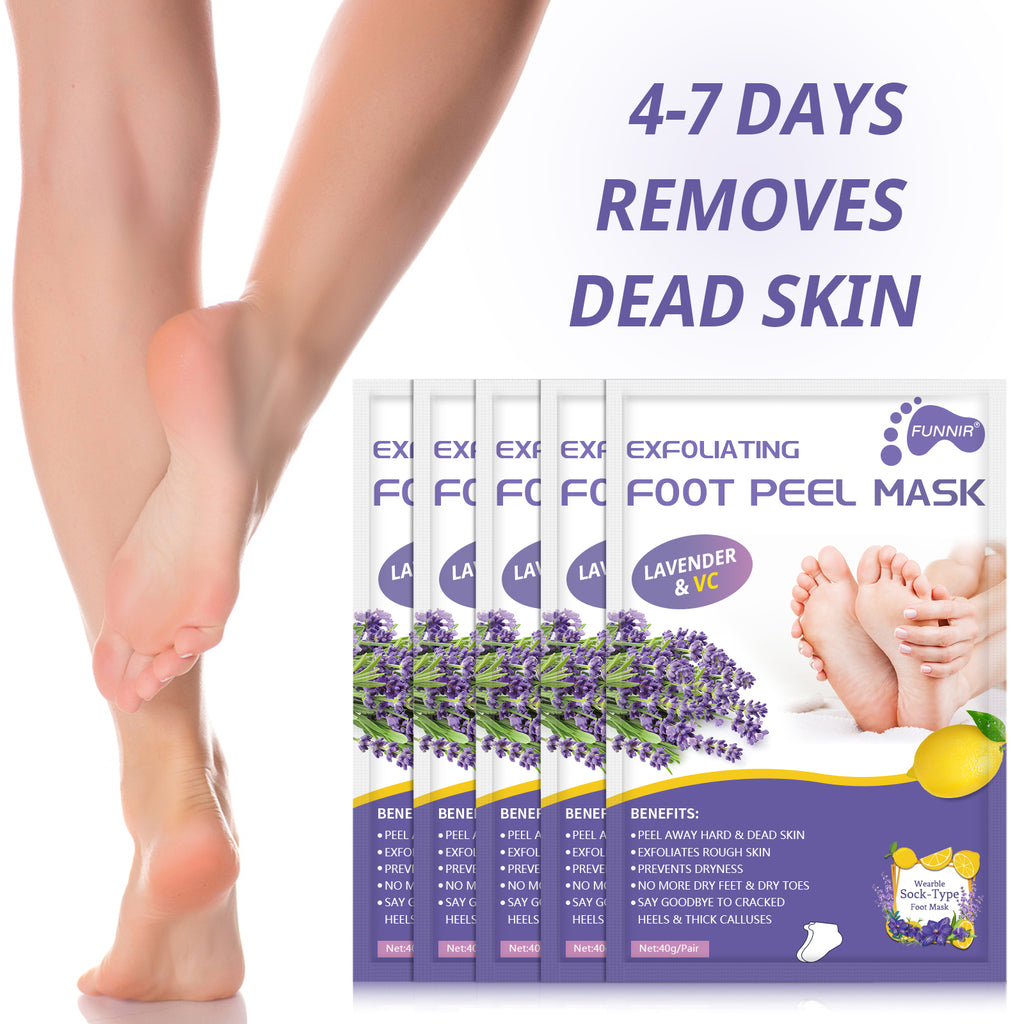 Foot Peeling Mask (5 Pack) Exfoliant for Peeling Off Calluses, Natural Exfoliator for Dry Dead Skin, Callus, Repair Rough Heels Soft Smooth Touch