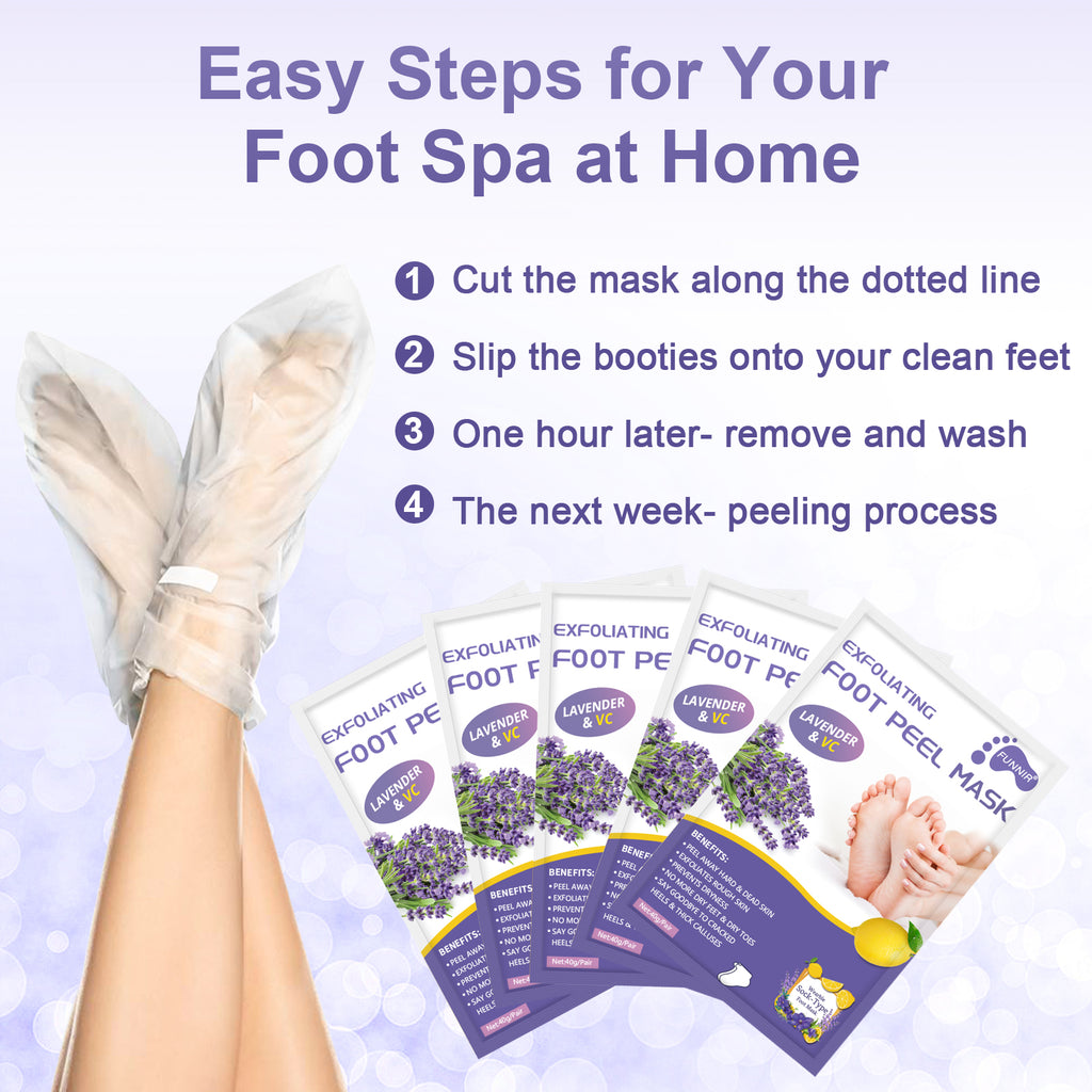 Foot Peeling Mask (5 Pack) Exfoliant for Peeling Off Calluses, Natural Exfoliator for Dry Dead Skin, Callus, Repair Rough Heels Soft Smooth Touch